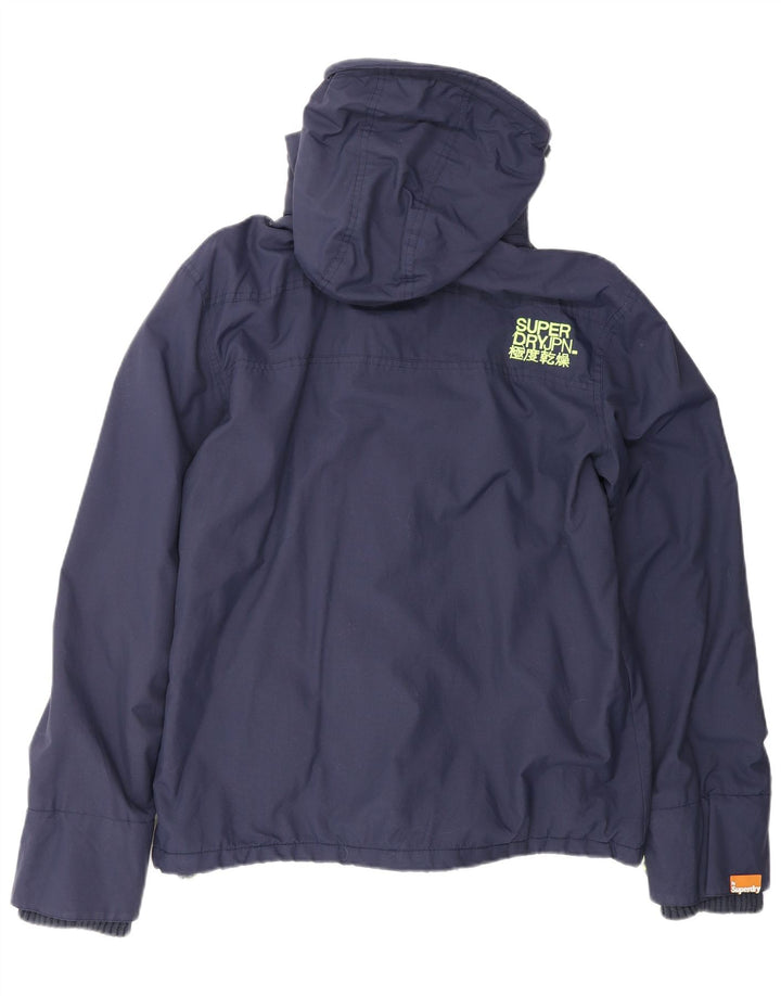 SUPERDRY Męska kurtka przeciwdeszczowa z kapturem The Windcheater UK 42 XL, granatowy nylon