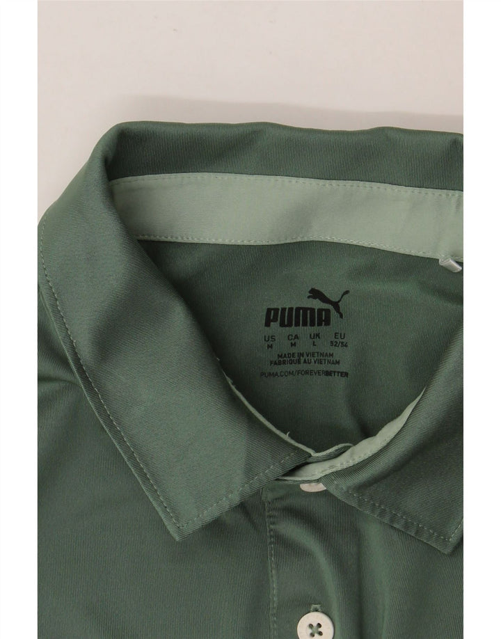 Męska koszulka polo PUMA w średnie zielone paski