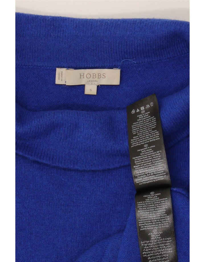 HOBBS Damski sweter z golfem UK 10 Small Blue Wełna