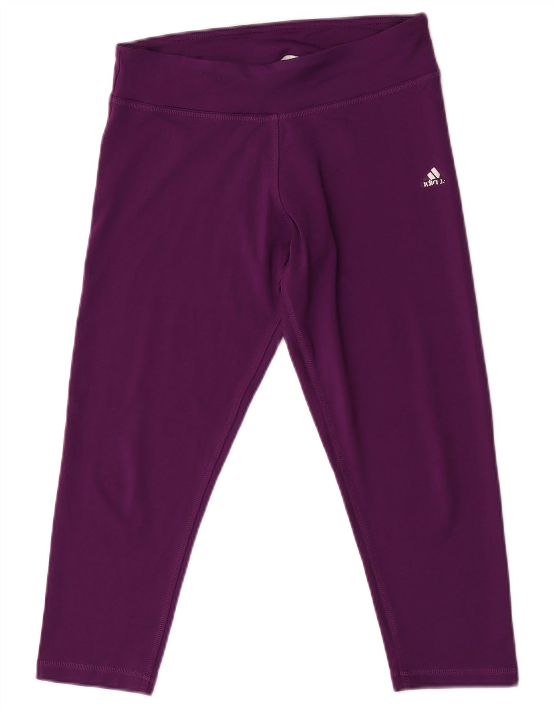 Legginsy Adidas Damskie Climalite Capri UK 8/10 Mały Fioletowy Poliester