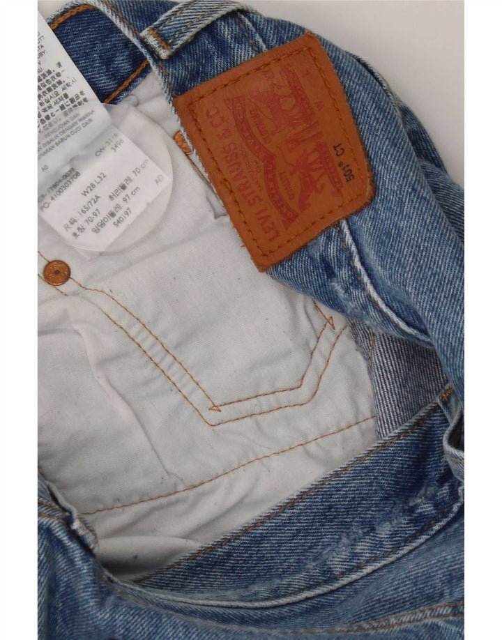 Damskie jeansy Levi's 501 w trudnej sytuacji W28 L32 Niebieska bawełna