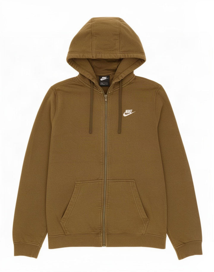 Męski sweter z kapturem i zamkiem Nike, bawełna w kolorze khaki
