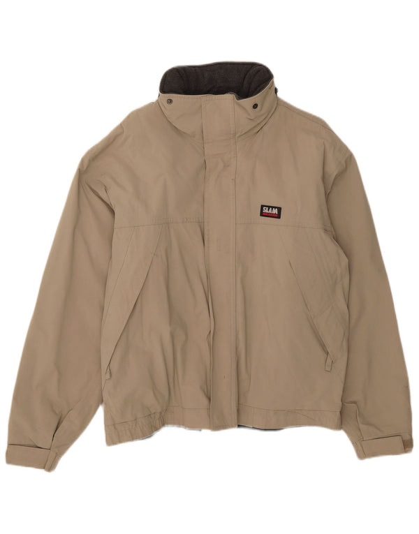 Męska kurtka wiatrówka z kapturem Slam UK 36 Small Beige Nylon