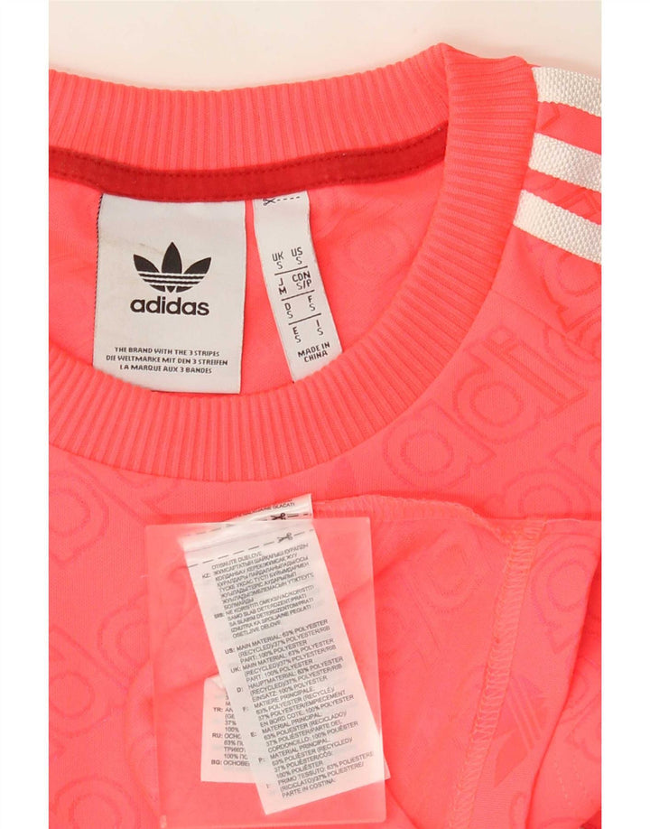 Męska koszulka z grafiką Adidas, mała, różowa, poliestrowa