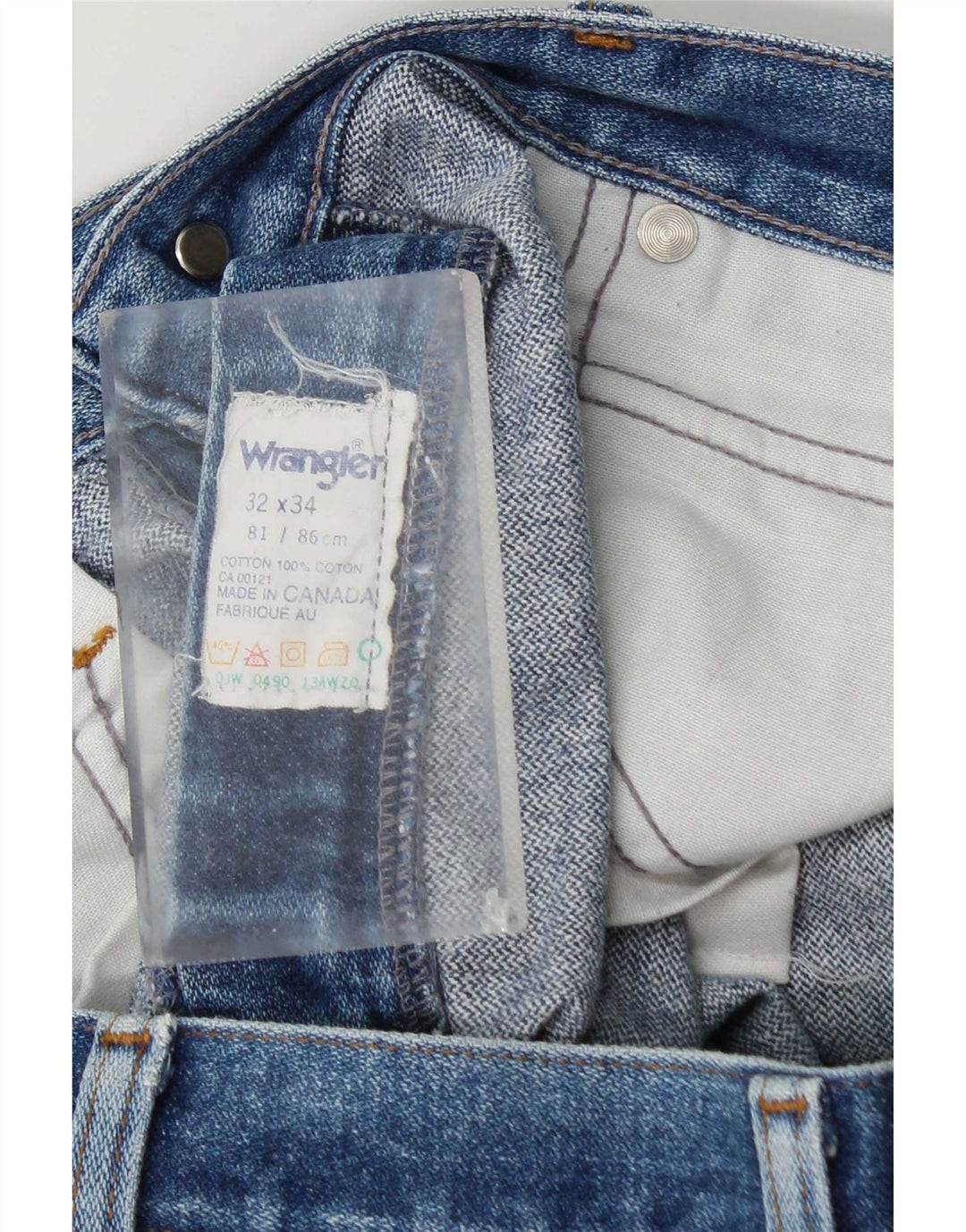 Wrangler Męskie proste dżinsy W32 L31 Niebieskie bawełniane