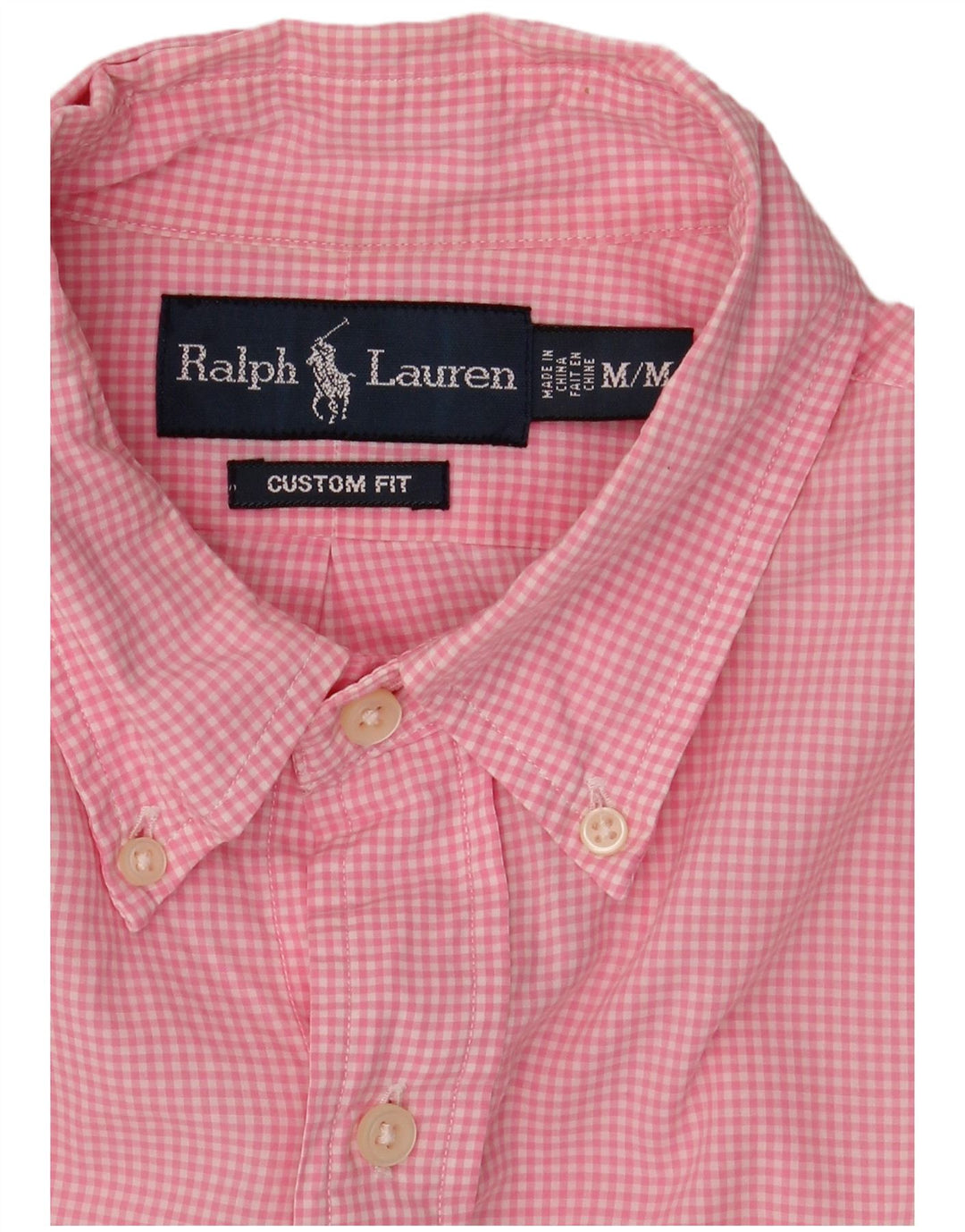 Koszula męska Ralph Lauren o dopasowanym kroju, średnia różowa bawełniana kratka