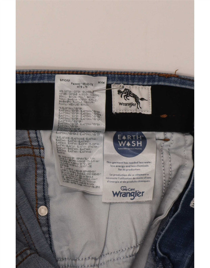 Wrangler Męskie Larston Slim Jeans W30 L30 Niebieskie bawełniane