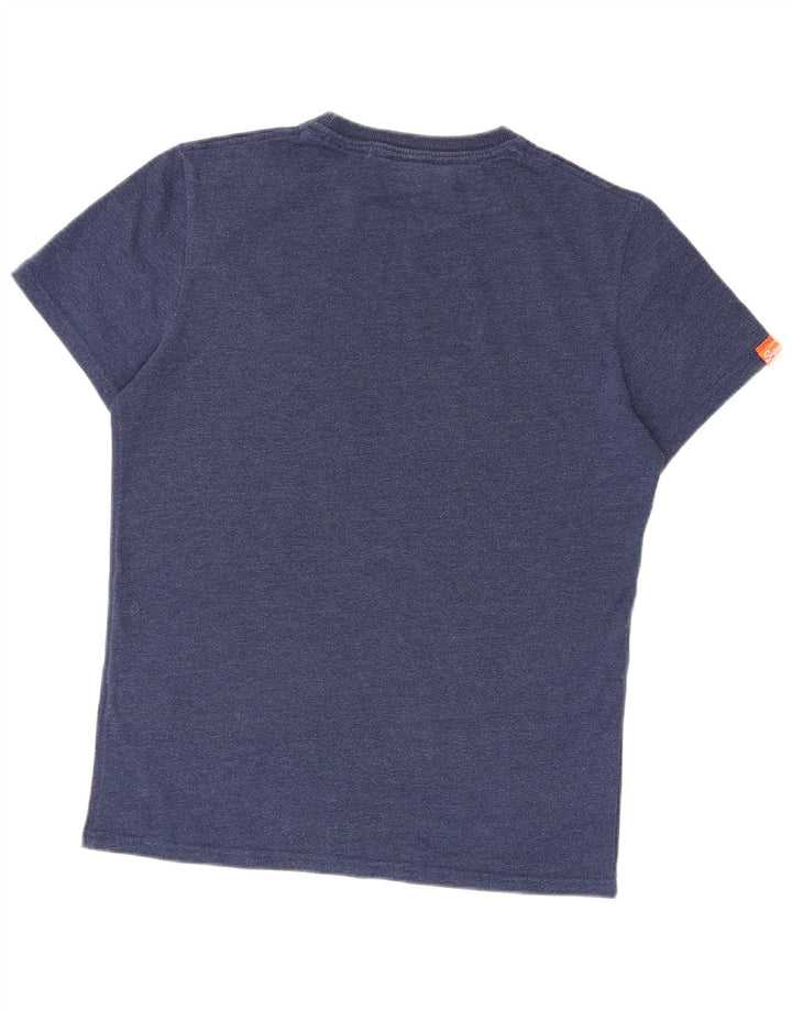 Męski T-shirt z grafiką Superdry, duży, niebieski, bawełniany
