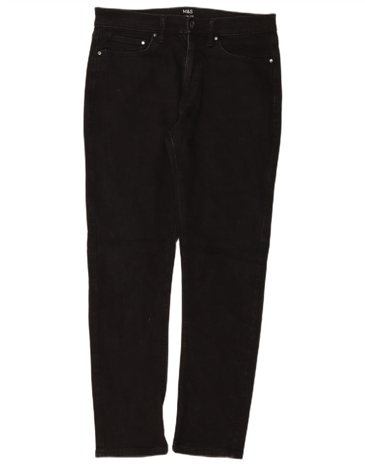 Męskie jeansy Marks & Spencer Regular Slim W32 L31 Czarne bawełniane