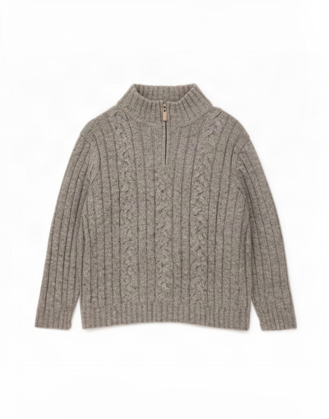 Marks & Spencer Męski sweter z zamkiem błyskawicznym XL, szary akryl