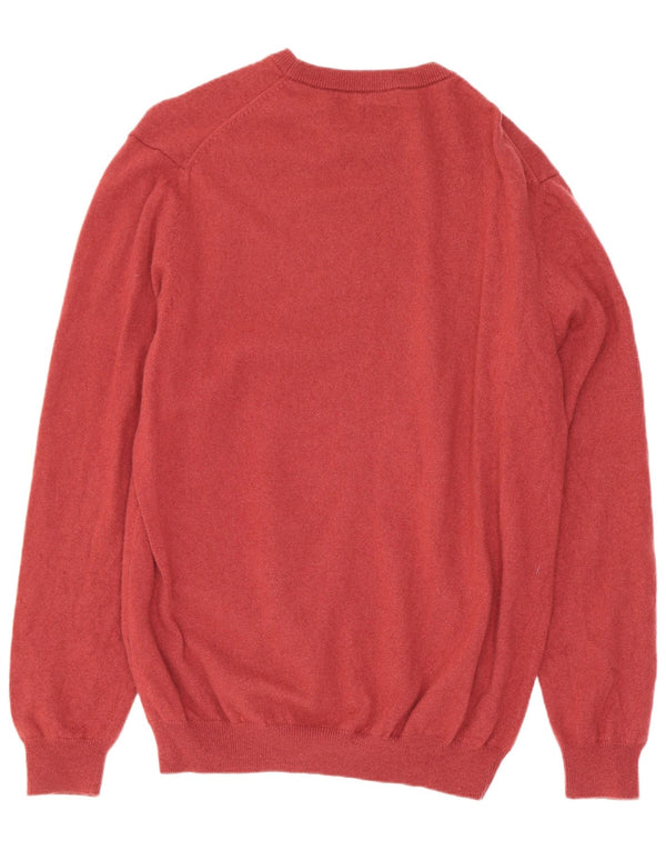 Męski sweter z okrągłym dekoltem Massimo Dutti XL, czerwona wełna