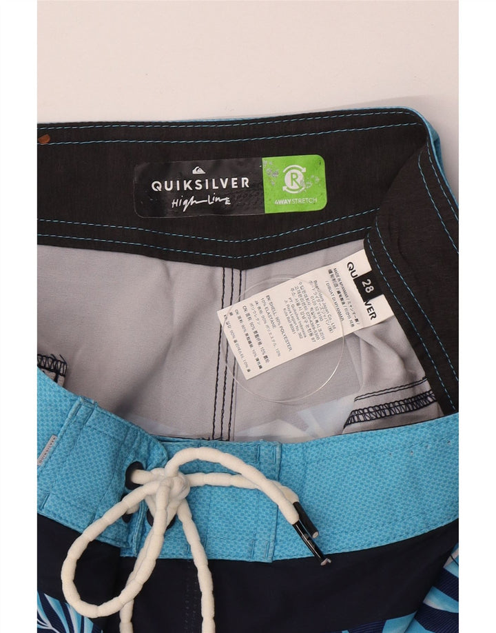 Męskie spodenki kąpielowe Quiksilver, mały, niebieski, kwiatowy poliester
