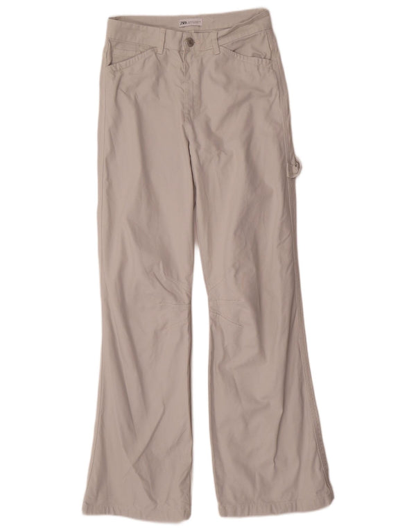 Spodnie damskie Zara Carpenter Flare EU 36 XS W26 L32 Szara bawełna