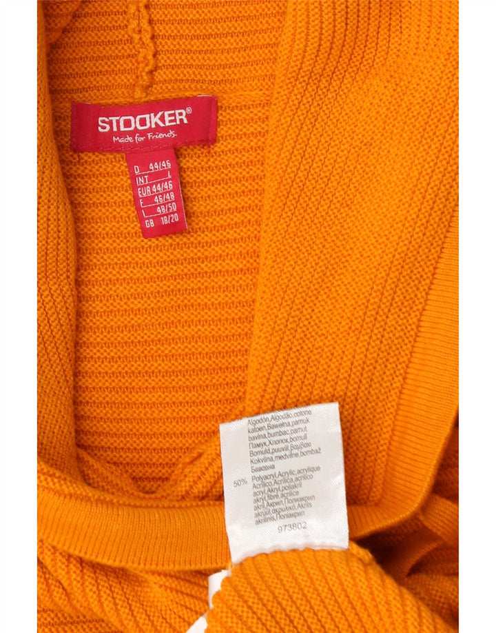 Sweter damski Stooker z wywijanym dekoltem, UK 18/20 XL, pomarańczowy, bawełniany