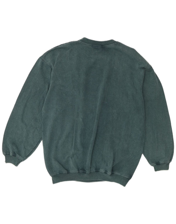 Vintage męska bluza sweter XL niebieska bawełna