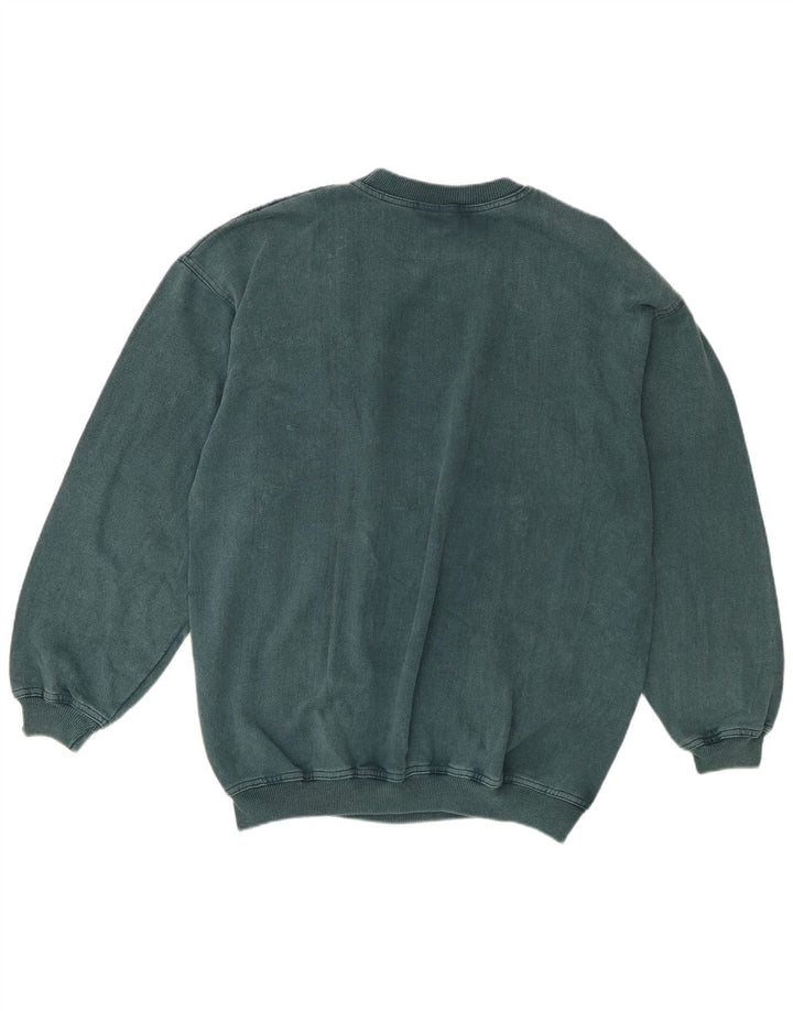 Vintage męska bluza sweter XL niebieska bawełna