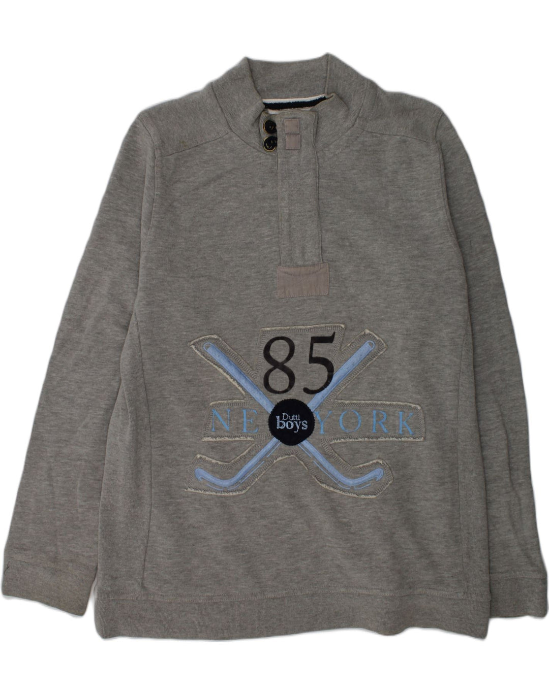 MASSIMO DUTTI Boys Graphic Sweatshirt Jumper 11-12 Years Grey Cotton Vintage Massimo Dutti and Second-Hand Massimo Dutti from Messina Hembry 