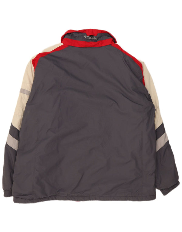 Męska kurtka wiatrówka Columbia UK 44 2XL Szary nylon z blokami kolorów