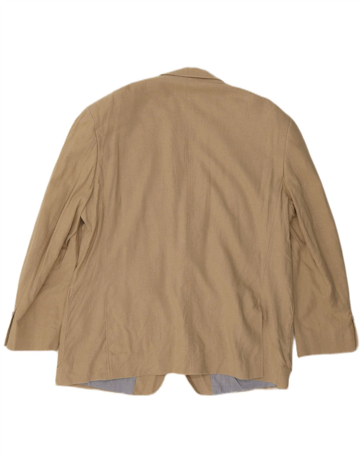 Marks & Spencer Męska marynarka zapinana na 2 guziki UK 40, duża, beżowa, lniana