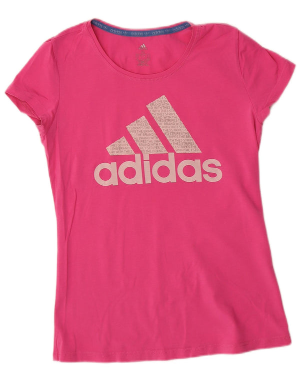 Damska koszulka Adidas Climalite Graphic Top UK 12 Średni Róż