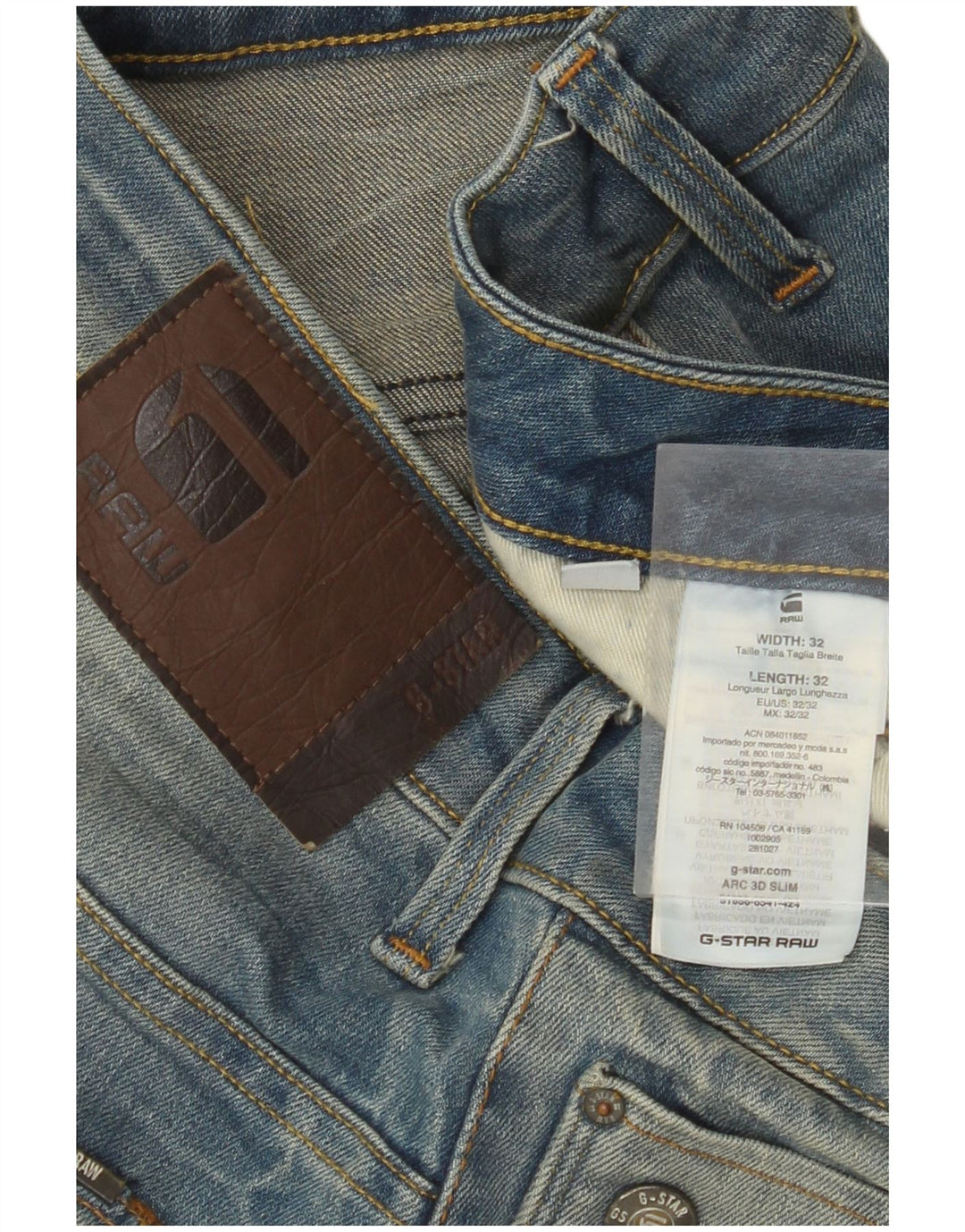 Męskie jeansy 3D Arc Slim G-STAR W32 L32 Niebieskie bawełniane