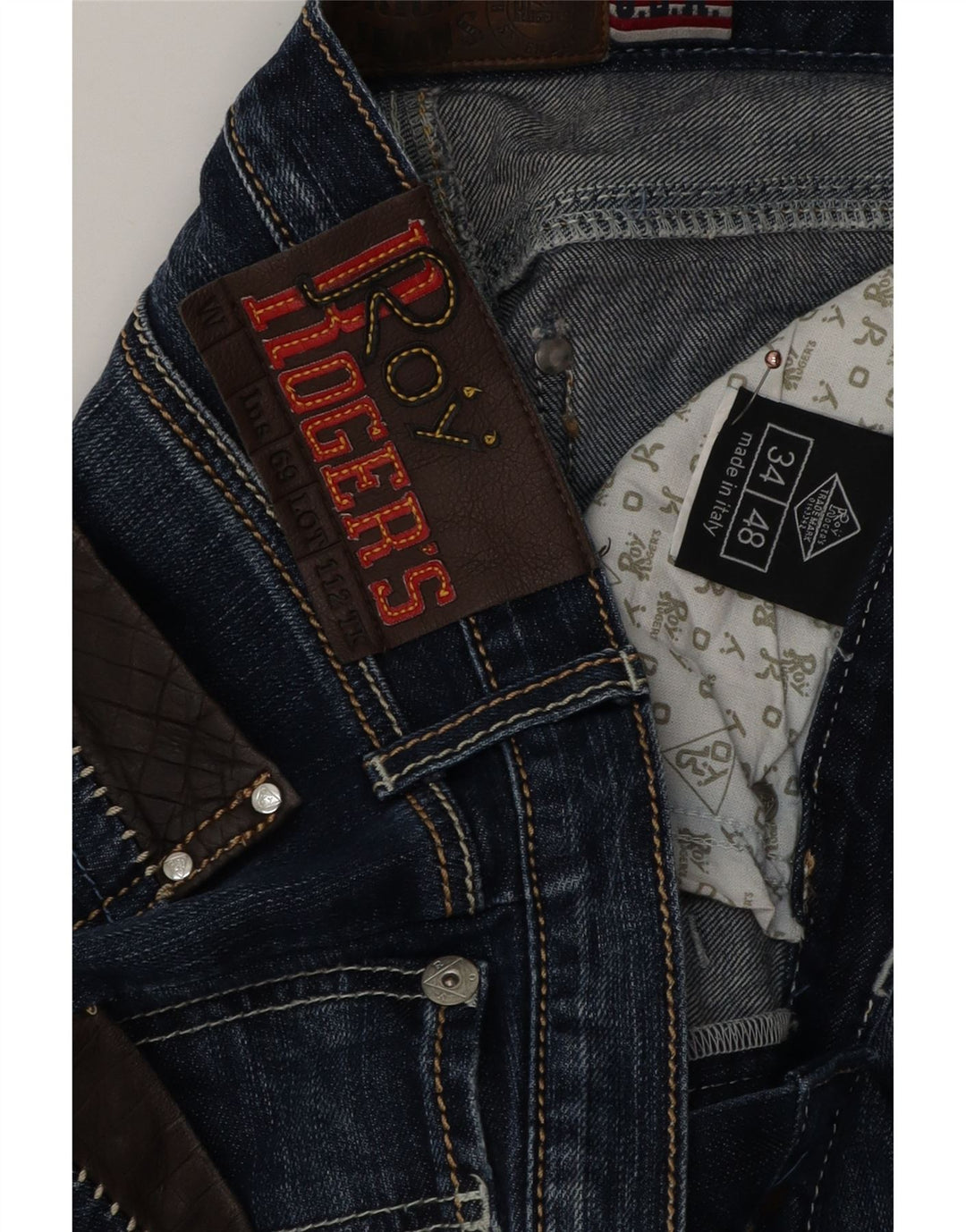 Męskie proste dżinsy Roy Rogers W34 L31 Niebieskie bawełniane