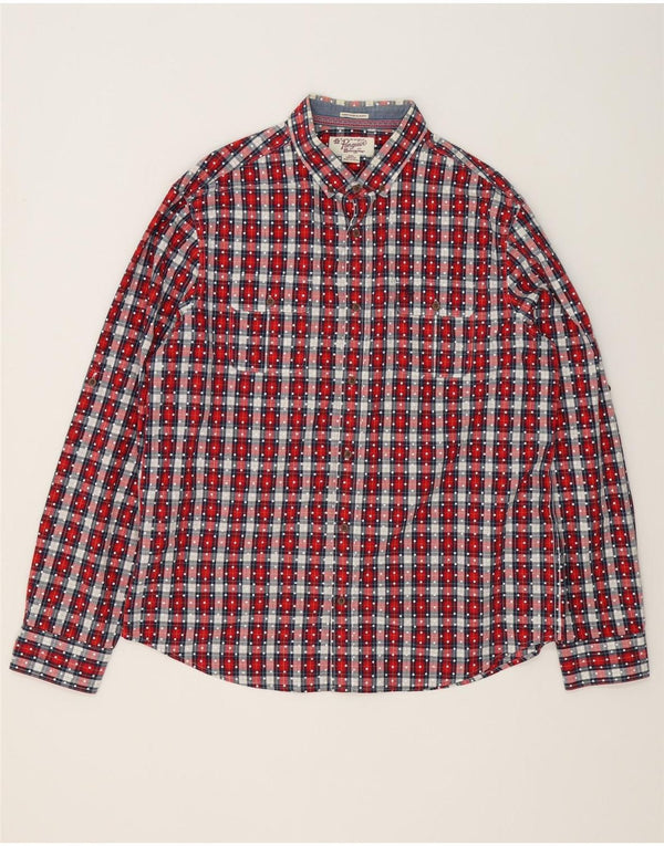 Koszula męska Penguin Heritage Slim Fit 2XL, bawełniana w czerwoną kratę