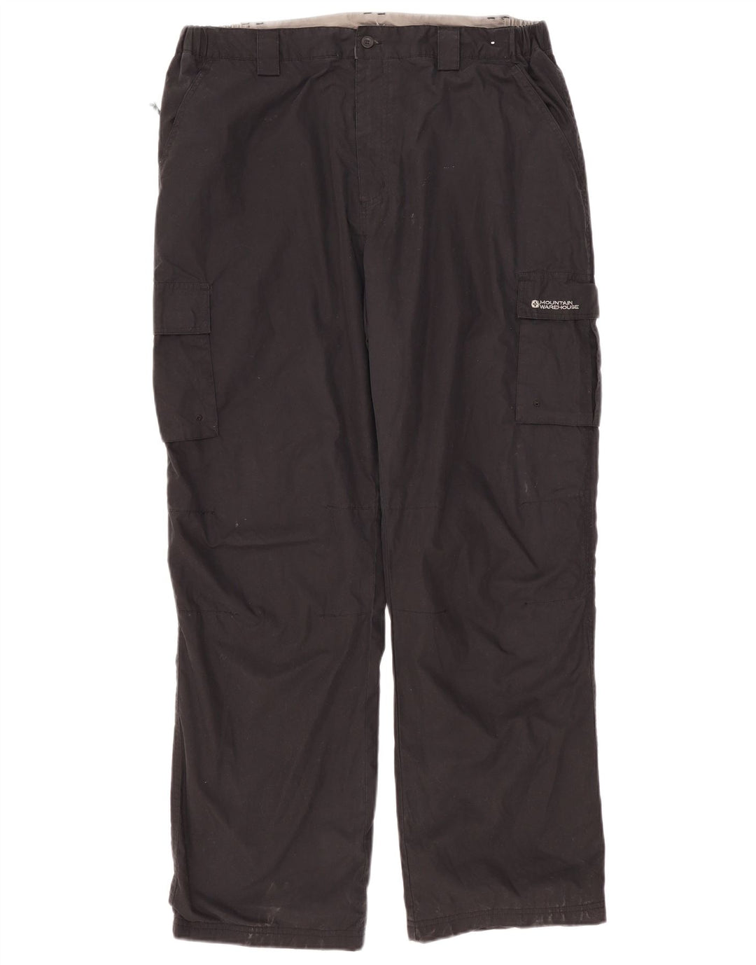 MOUNTAIN WAREHOUSE Męskie proste spodnie cargo W38 L32 Czarny poliester