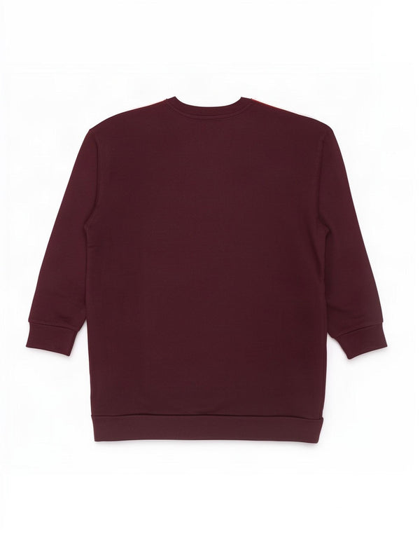 Damska bluza dresowa Adidas Oversized Sweter Dress UK 12 Średni Burgund
