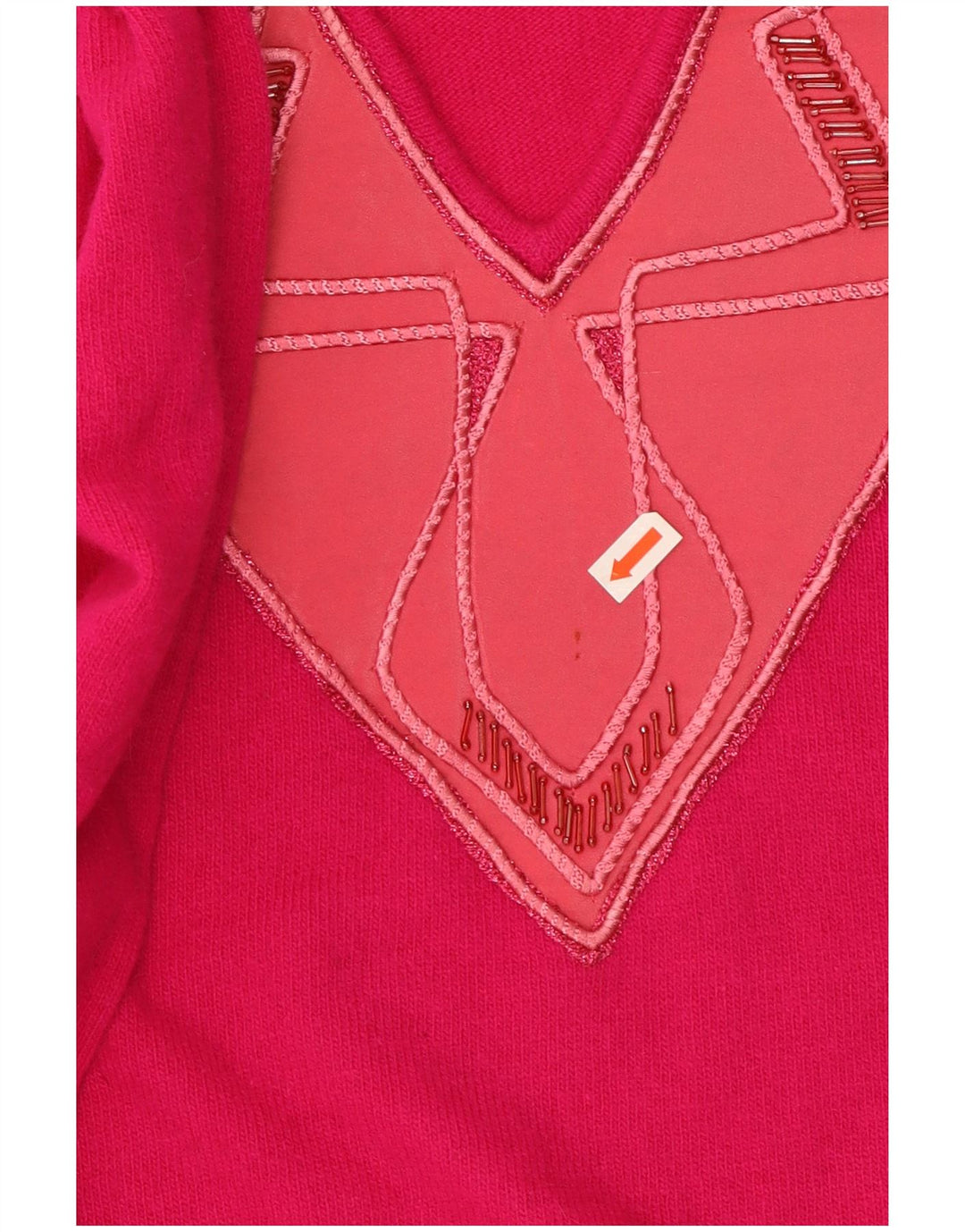 Damski sweter VINTAGE z dekoltem w kształcie litery V IT 50 XL Różowa wełna