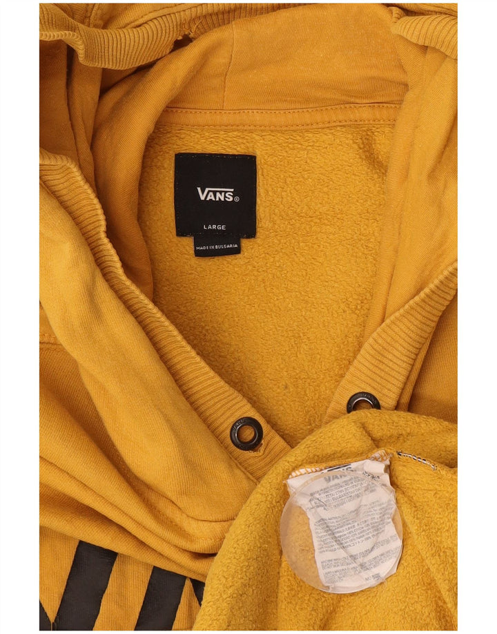 Męski sweter z kapturem Vans z grafiką, duży, żółty, bawełniany