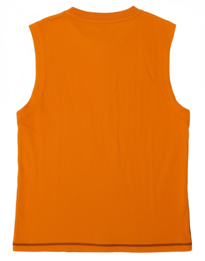 NIKE Boys Graphic Vest Top 12-13 Years Large Orange Colourblock
