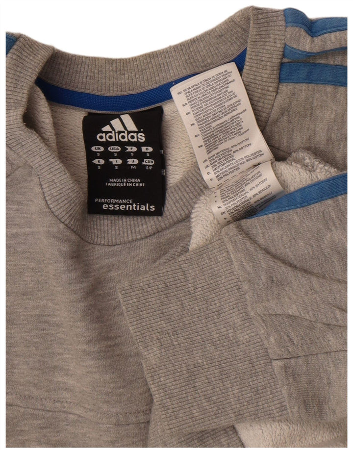 Adidas Męska bluza z kapturem, mała, szara, nakrapiana bawełna