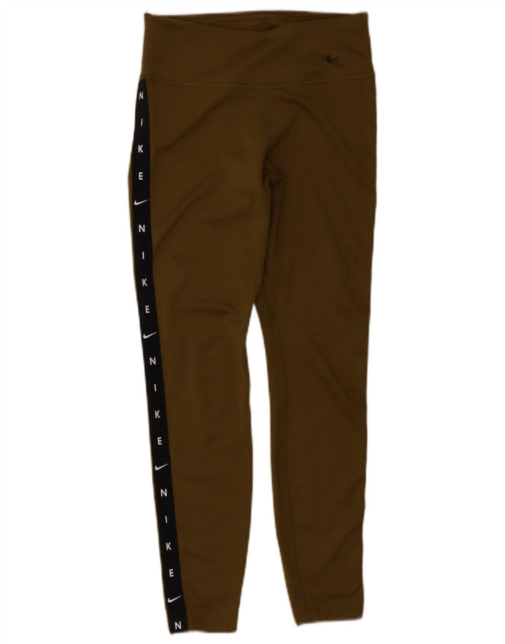 Damskie legginsy Nike Dri Fit Graphic UK 10, małe, zielone