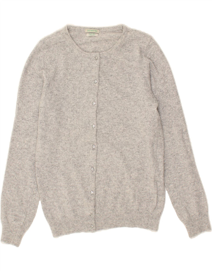 BENETTON Womens Cardigan Sweater UK 10 Small Grey Angora Vintage Benetton and Second-Hand Benetton from Messina Hembry 