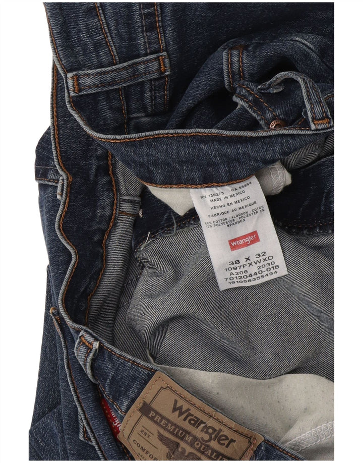 Męskie proste dżinsy Wrangler W38 L32 Niebieskie bawełniane