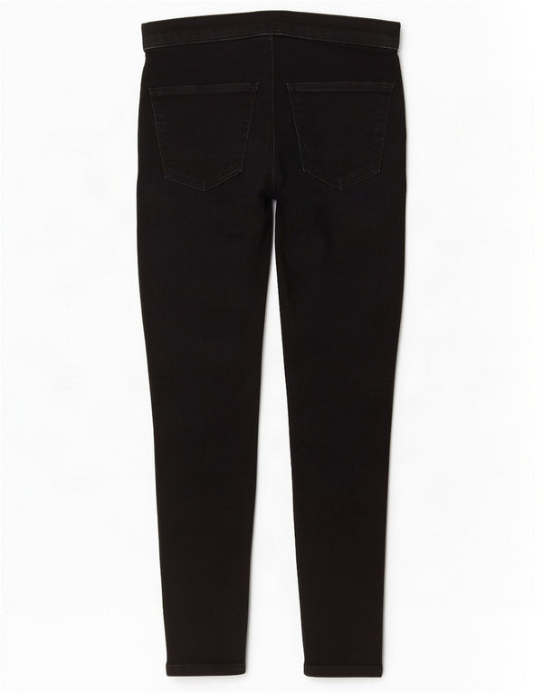 Topshop Damskie Joni Crop Distressed Skinny Jeans W30 L26 Czarna bawełna
