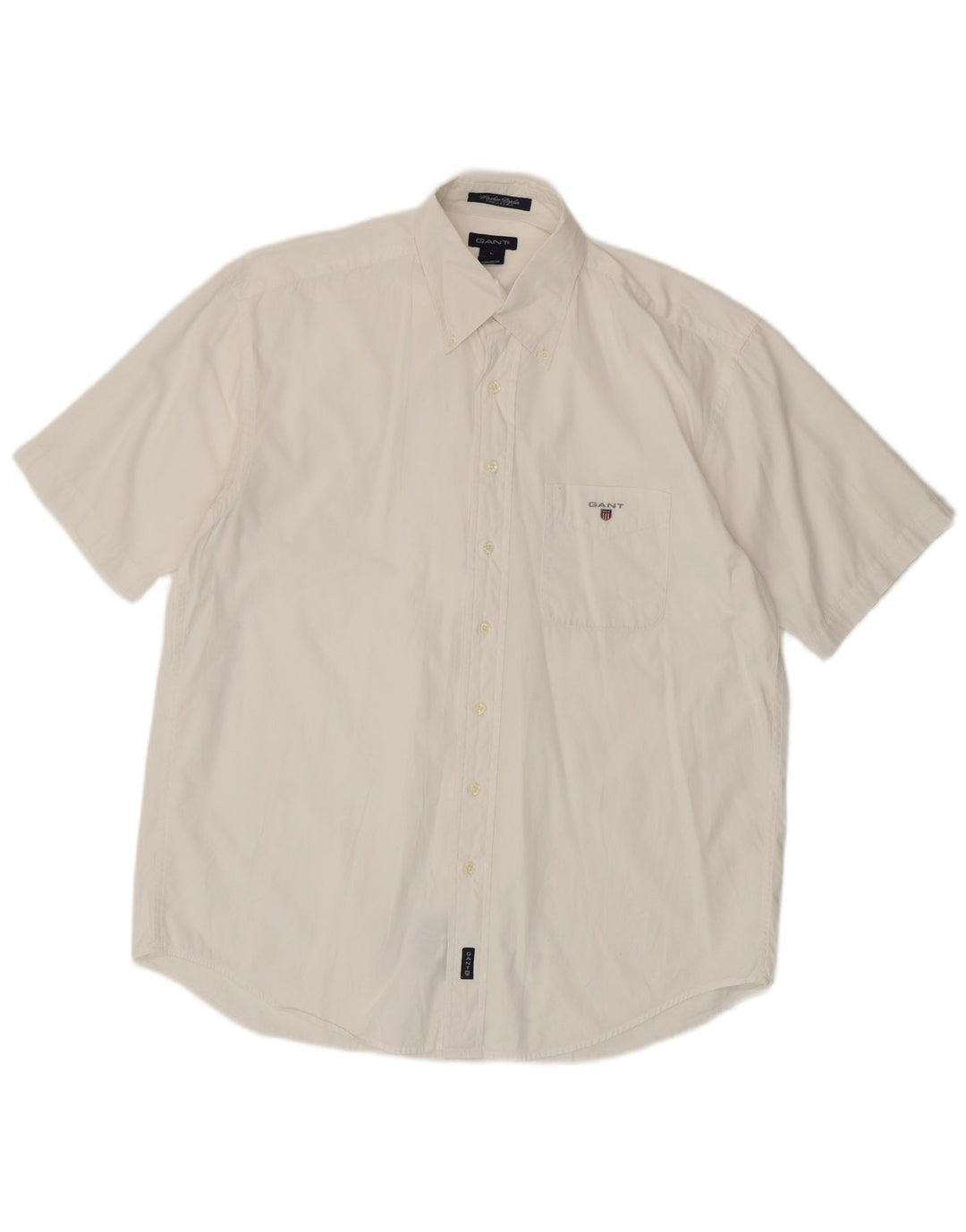 Męska koszula z krótkim rękawem Gant o regularnym kroju, duża, biała, bawełniana