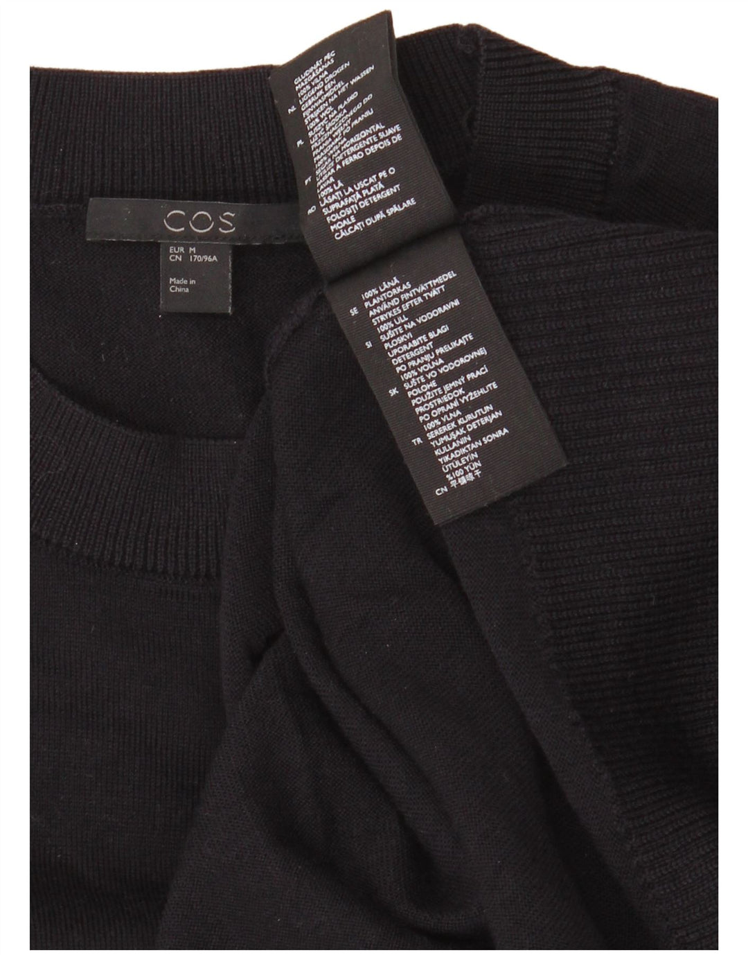 Cos Damska sukienka sweterkowa UK 14 Średni granatowy wełniany