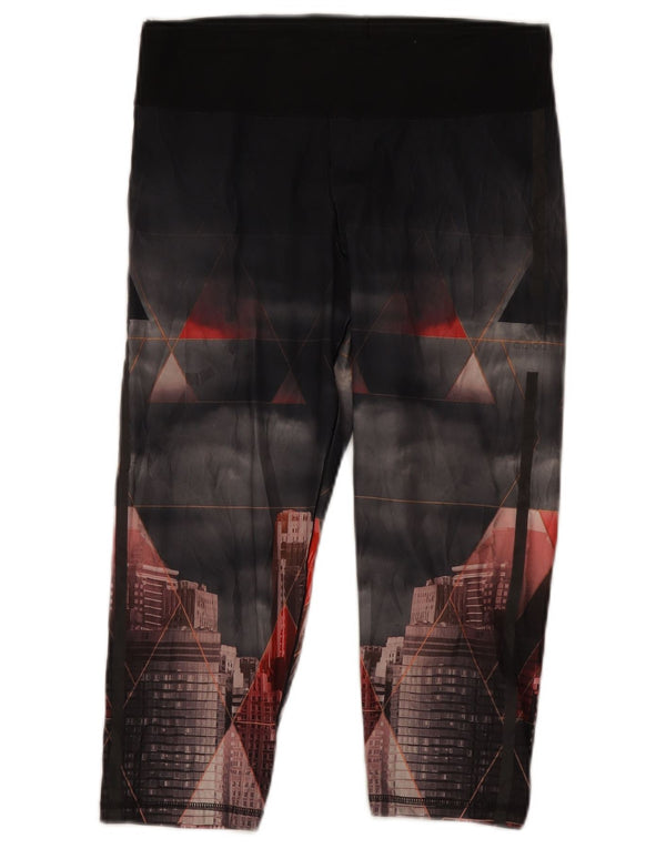 Damskie legginsy Adidas Climalite Graphic UK 12/14 Średni czarny geometryczny