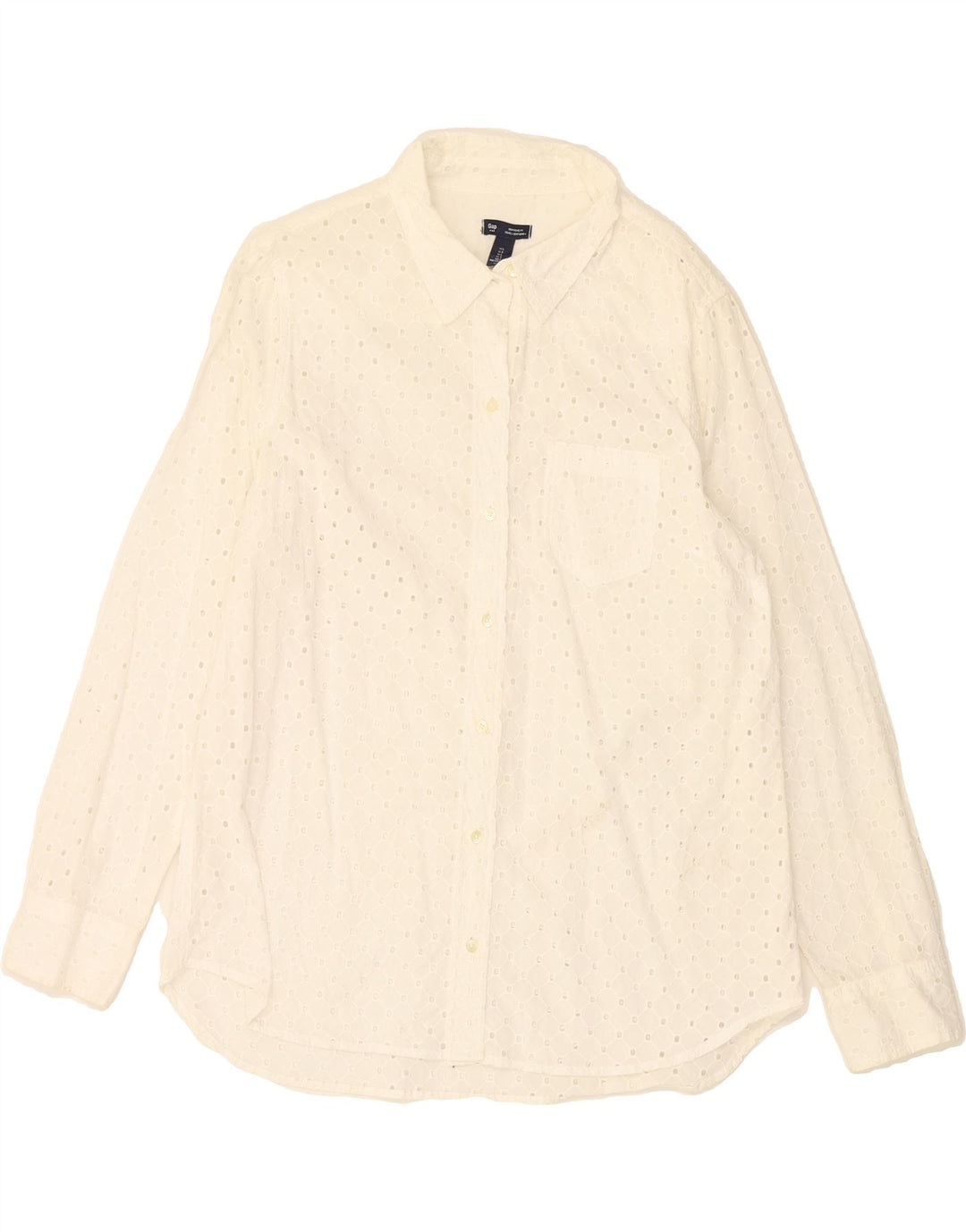 GAP Womens Boyfriend Fit Shirt UK 16 Large White Vintage Gap and Second-Hand Gap from Messina Hembry 