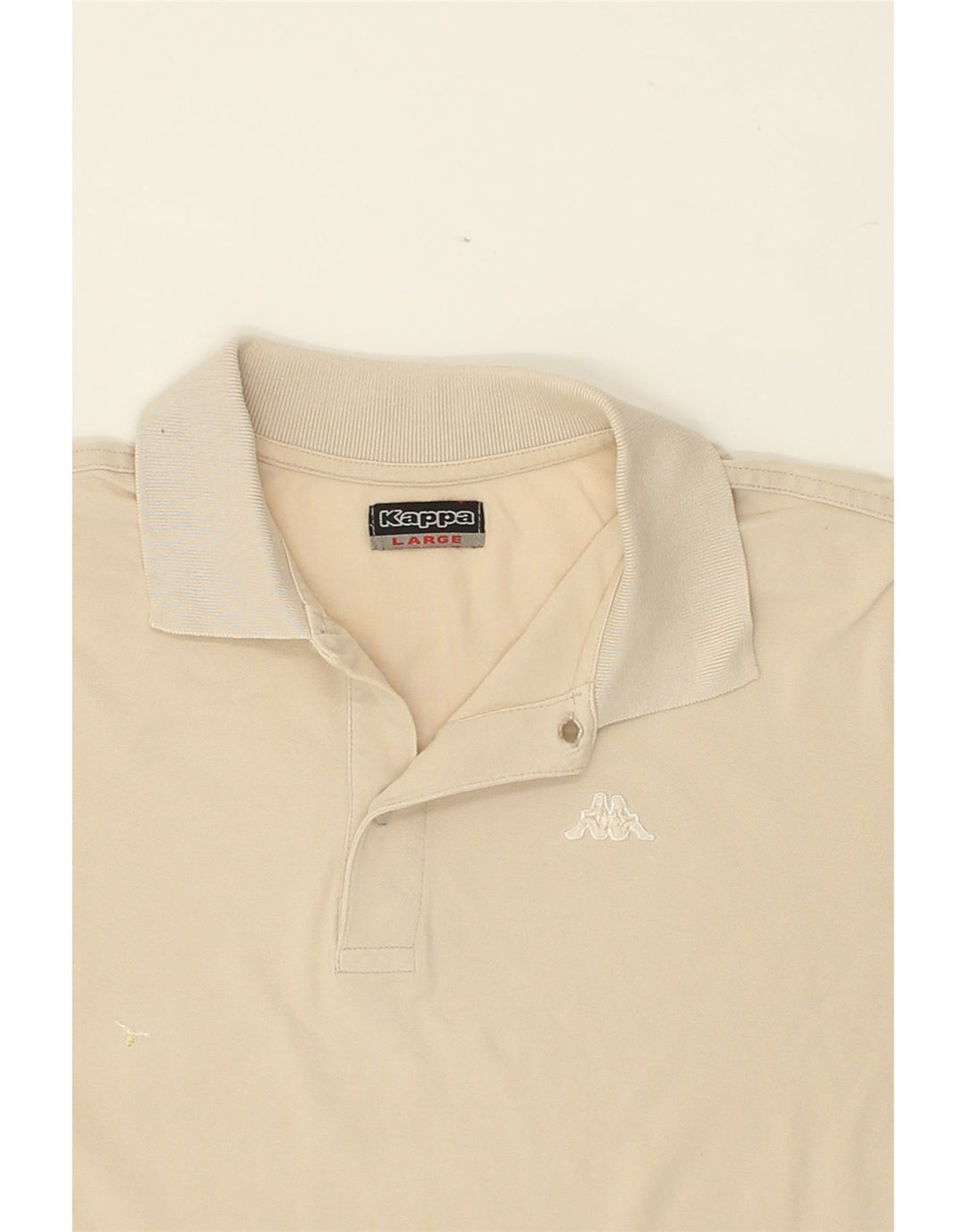 KAPPA Mens Polo Shirt Large Beige Cotton Vintage Kappa and Second-Hand Kappa from Messina Hembry 