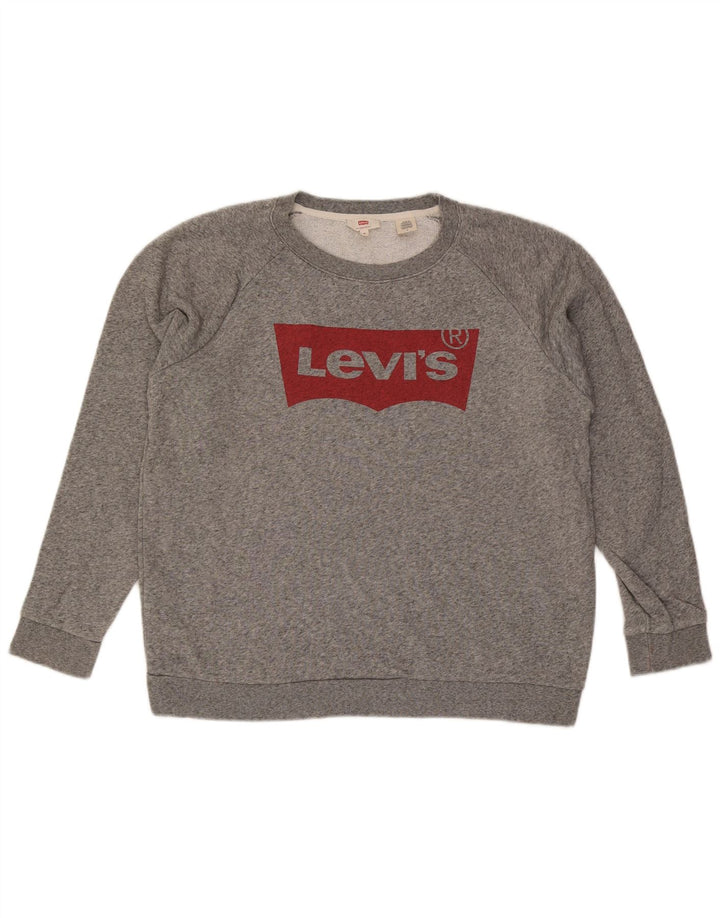 Męska bluza Levi's z grafiką, średnioszara, bawełniana w plamki