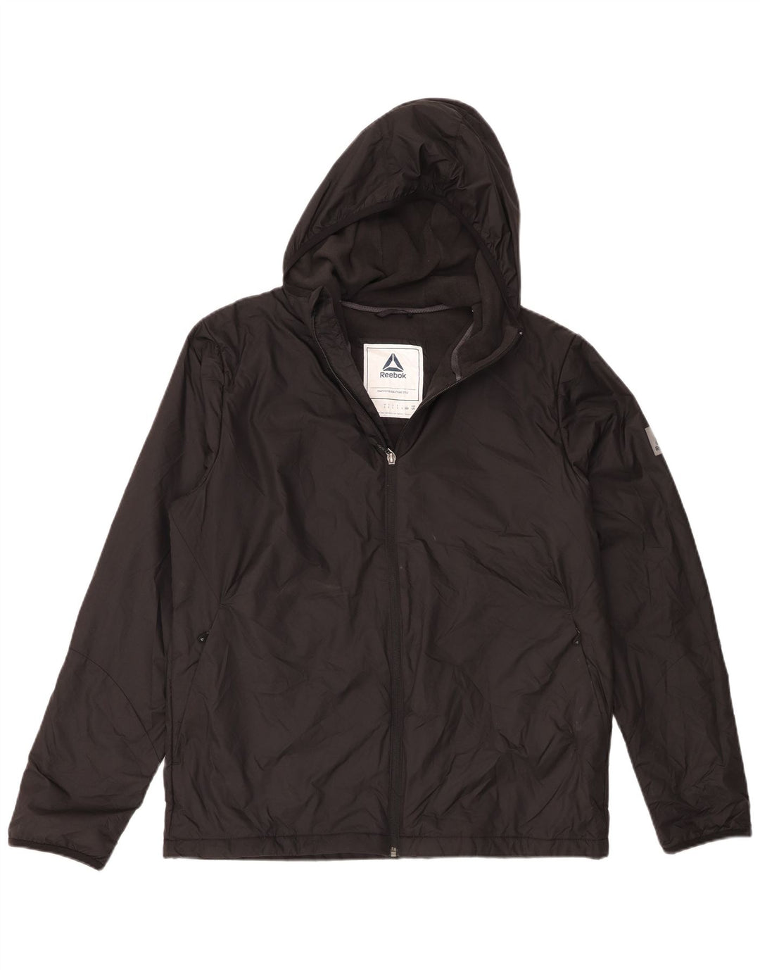 Męska bluza dresowa z kapturem Reebok, duża, czarna, poliestrowa