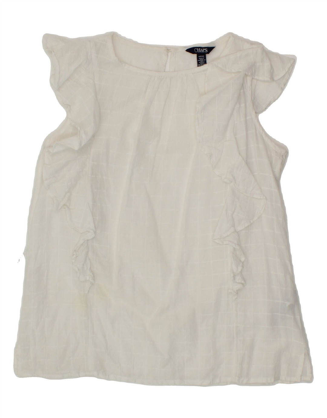 CHAPS Womens Blouse Top UK 14 Medium White Cotton Vintage Chaps and Second-Hand Chaps from Messina Hembry 