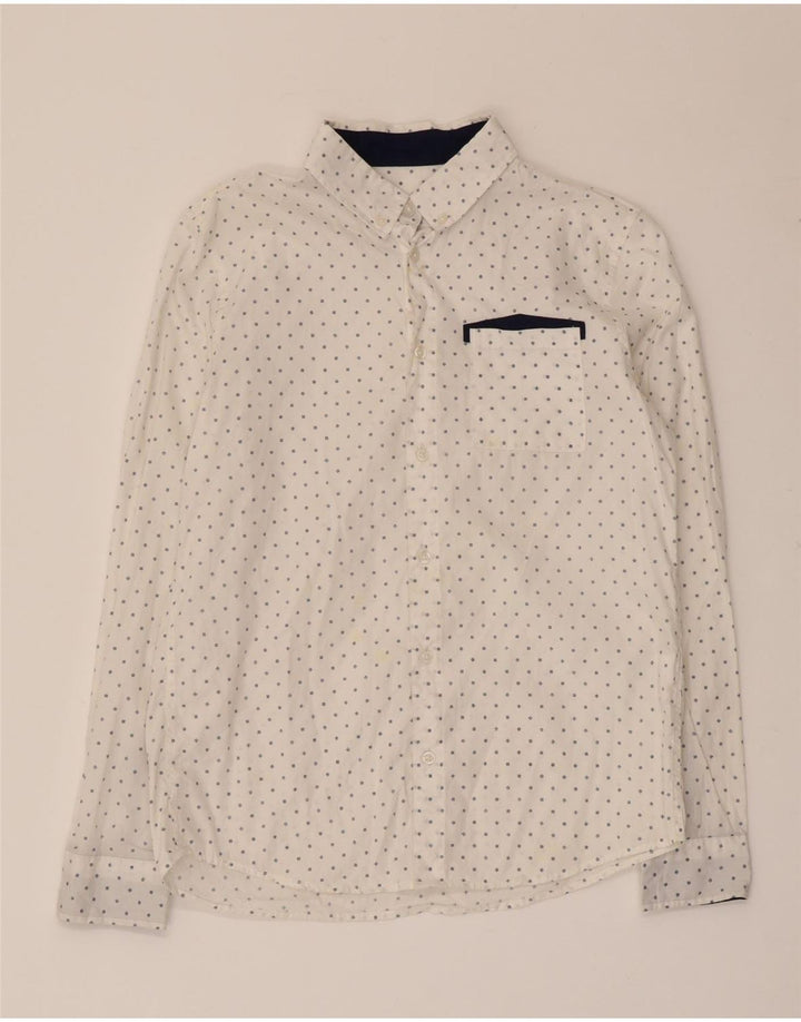 Koszula chłopięca Benetton 11-12 lat, 2XL, biała, bawełniana w cętki