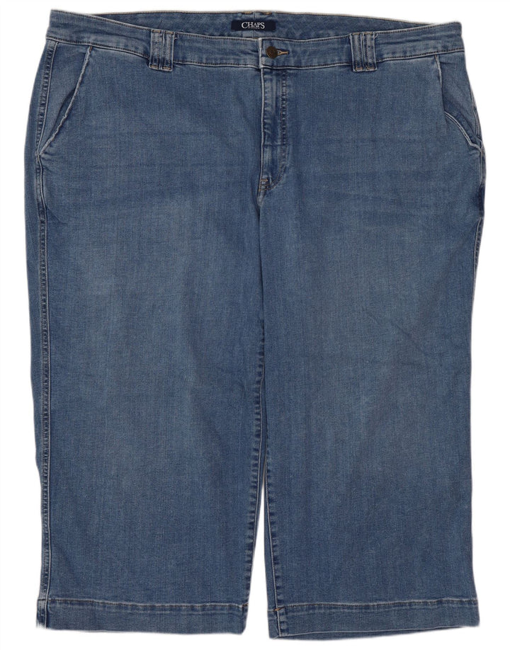 Damskie dżinsy Capri Chaps US 22 3XL W44 L21 Niebieska bawełna
