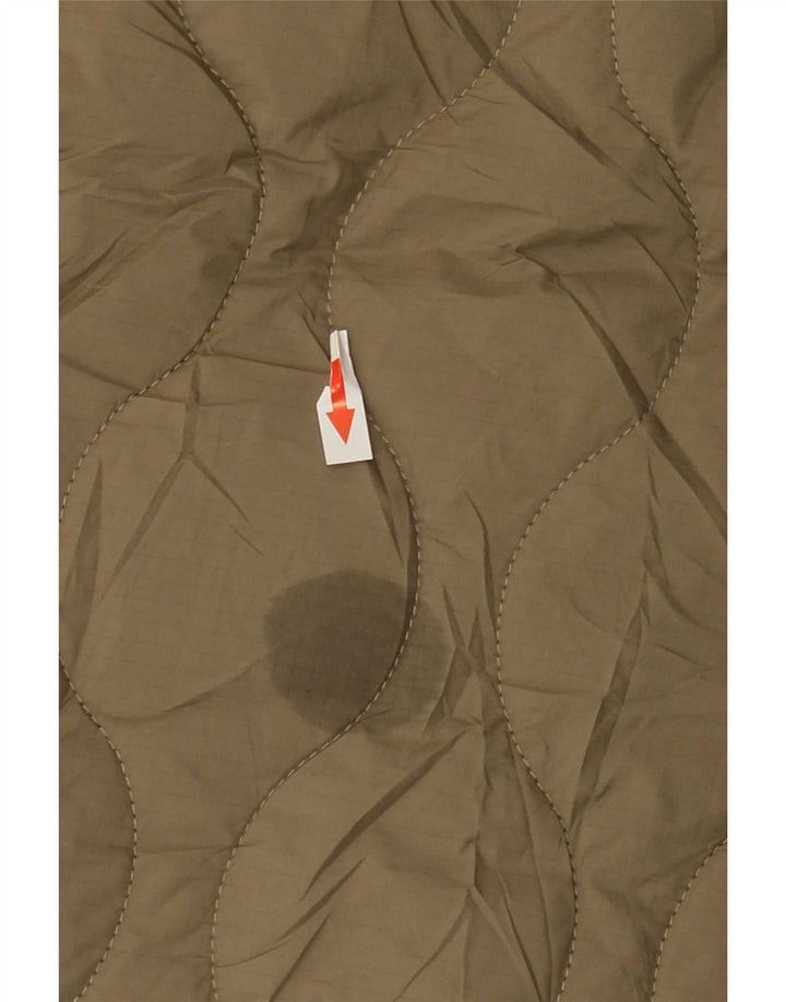 Damska kurtka z kapturem, oversize, wyściełana Zara UK 14, średni khaki, poliester