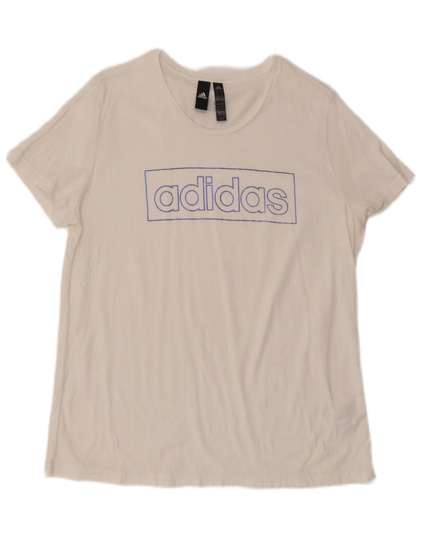 Damska koszulka z grafiką Adidas Top UK 20/22 XL Biała bawełna