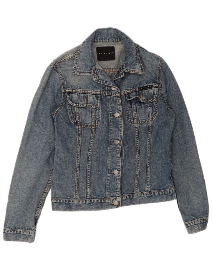 Damska kurtka dżinsowa Sisley UK 10 Small, niebieska bawełna